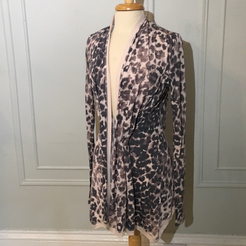 Rebecca Taylor long leopard open cardigan small